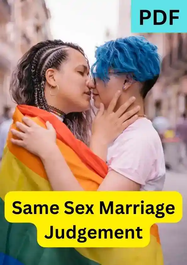 Same Sex Marriage Judgement