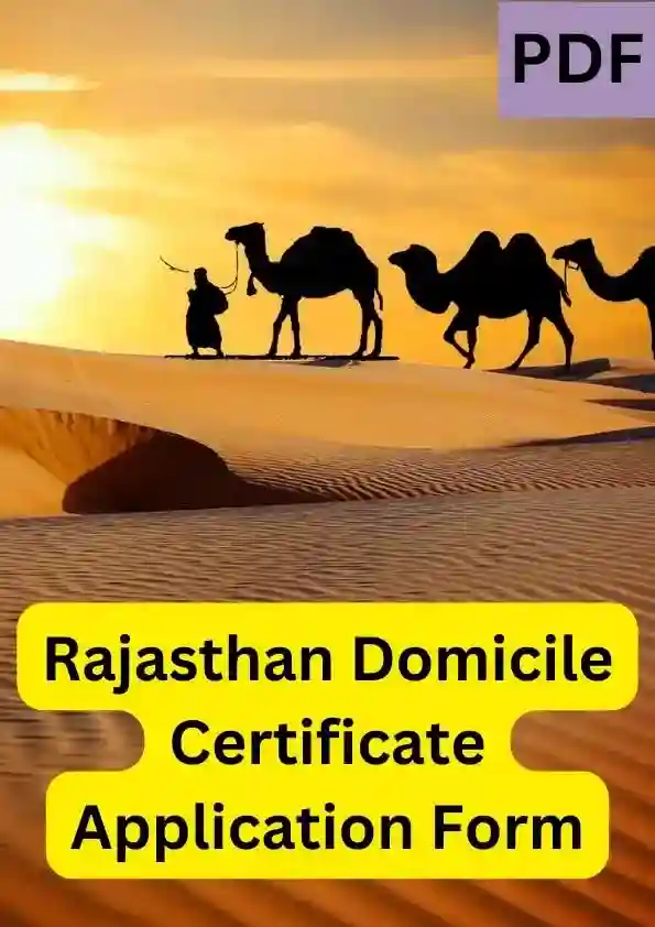 Rajasthan Domicile Certificate Application Form