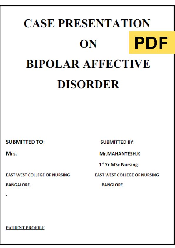 Case Presentation on Bipolar Affective Disorder