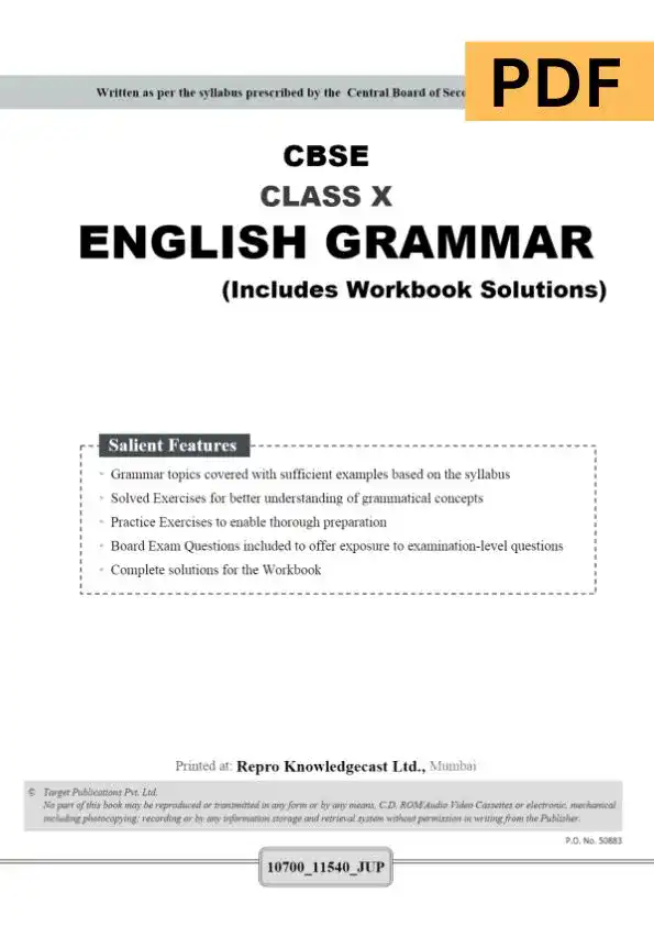 Class 10 English Grammar Practice With Answers