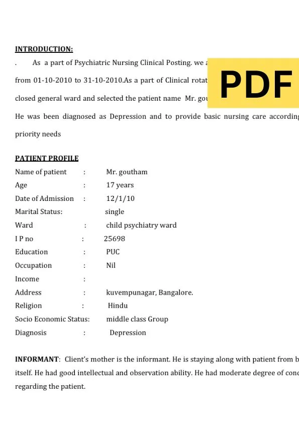 Depression Care Plan