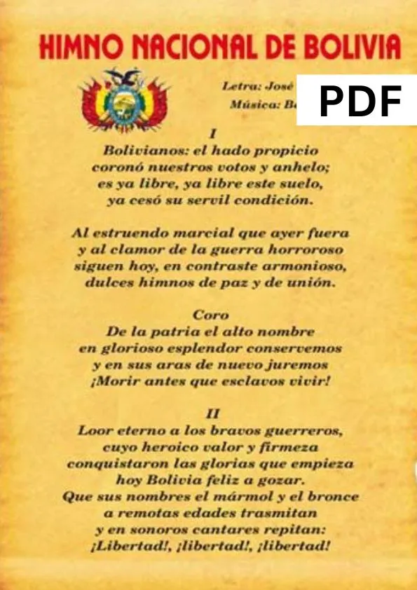 Himno Nacional De Bolivia Completo