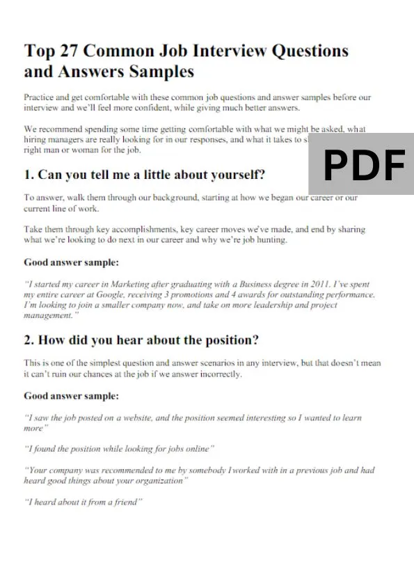 Job Interview Questions and Answers