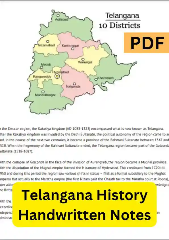 Telangana History Handwritten Notes